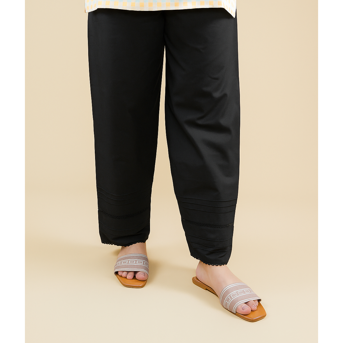 PINTEX WITH JOINT LACED COTTON TROUSER