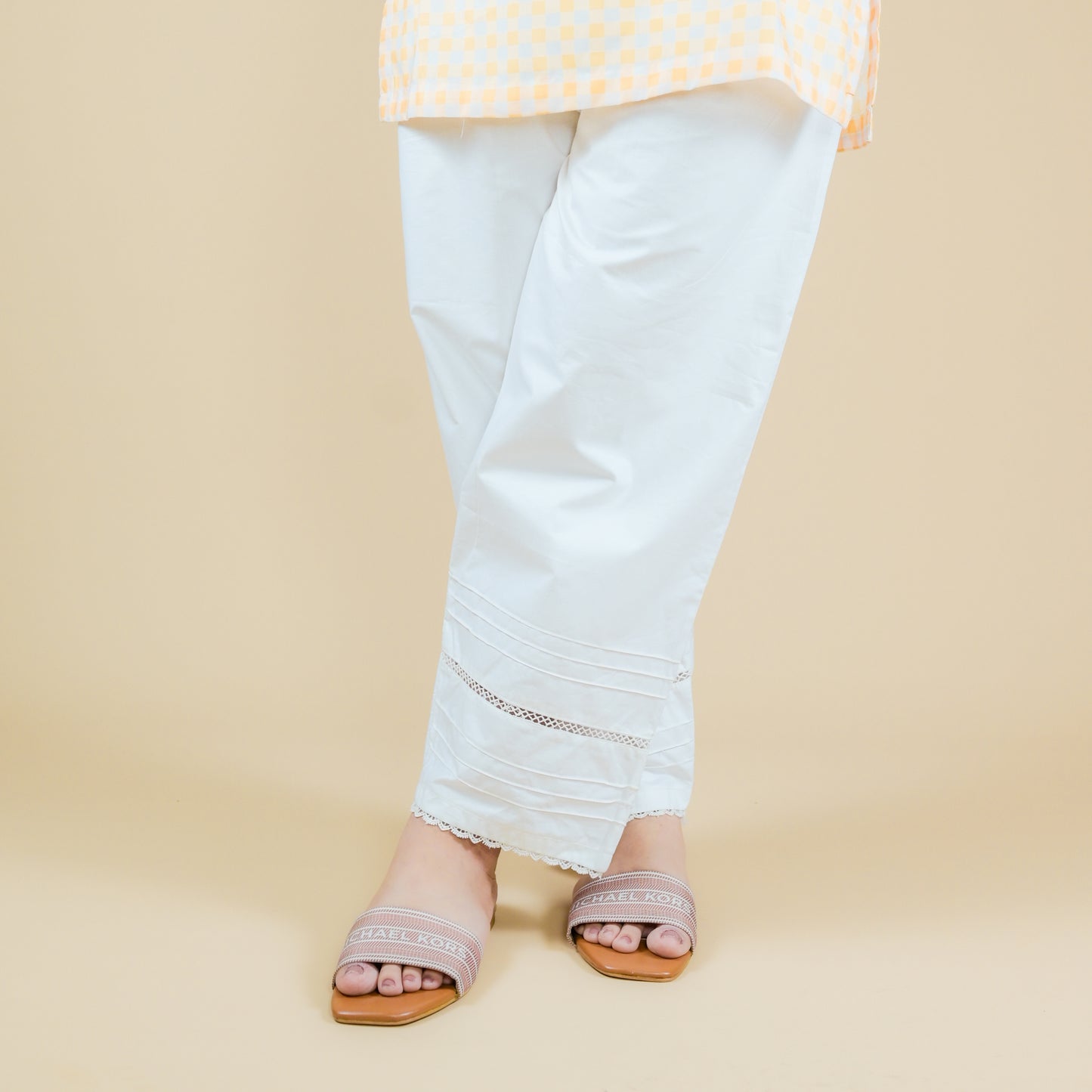 PINTEX WITH JOINT LACED COTTON TROUSER