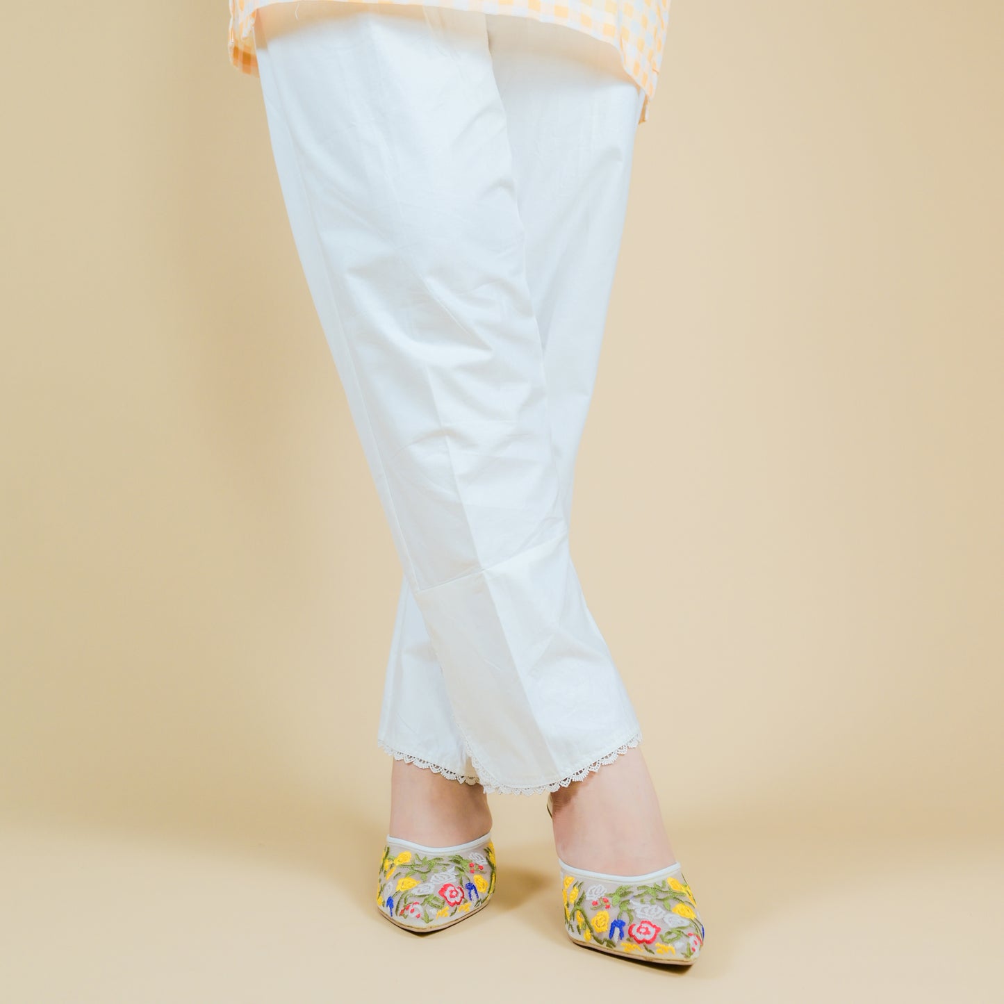 PURE COTTON ROUND BOTTOM PANT TROUSER