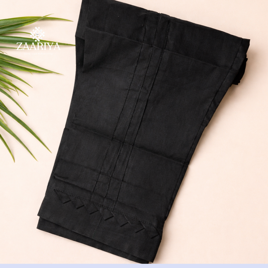 Soft Cotton 3 Pintuck Trouser Straight Look