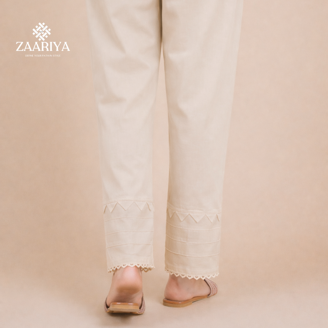Soft Cotton Women Samosa Pintuck Trouser | Ladies Summer Pants For Offices & Casual Wears.