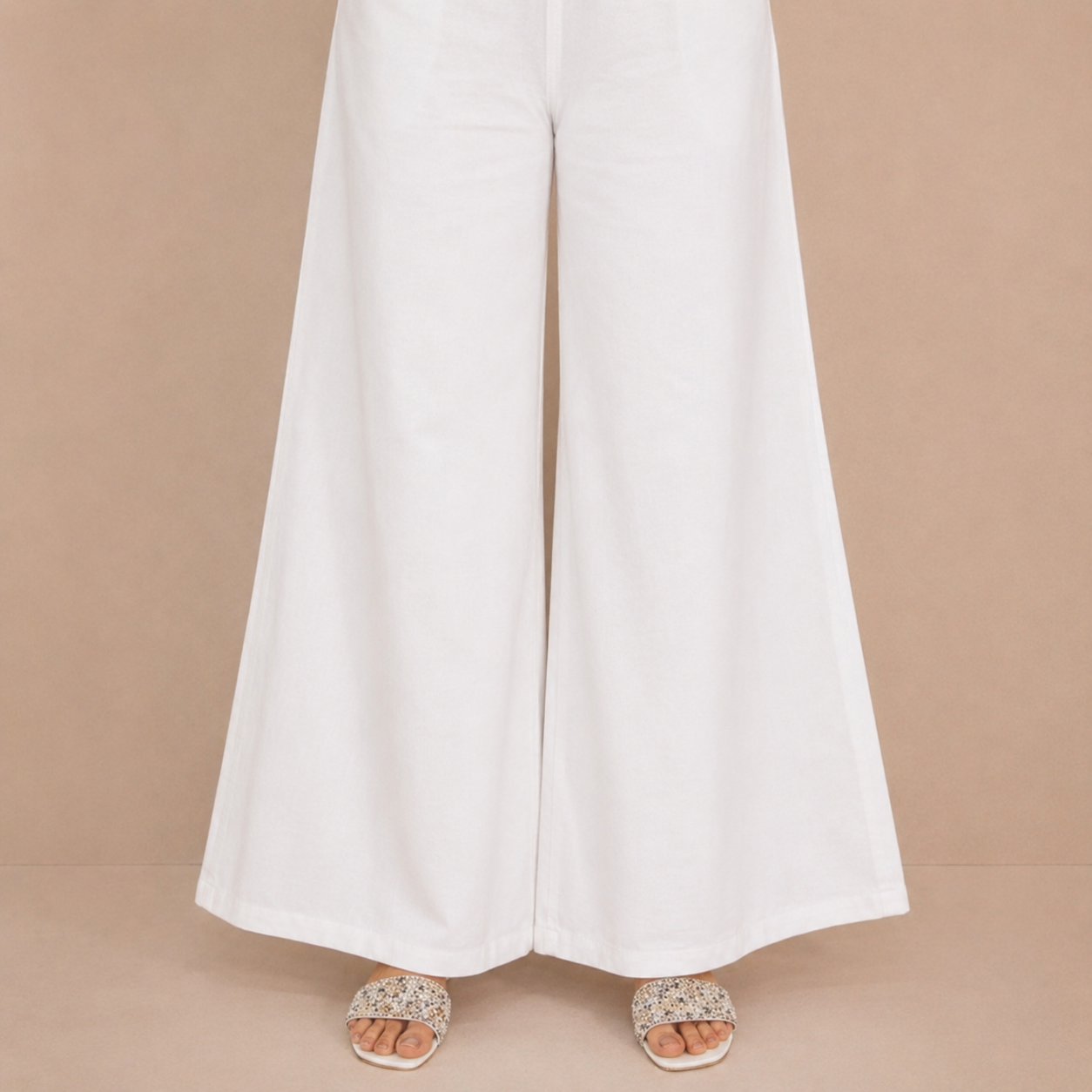 Soft Cotton Extra wide Flair Women Palazzo Pants Pakistan | white & Black Comfortable Summer Trouser for Ladies