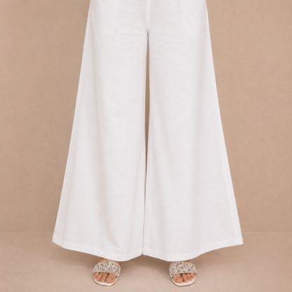 Soft Cotton Extra wide Flair Women Palazzo Pants Pakistan | white & Black Comfortable Summer Trouser for Ladies