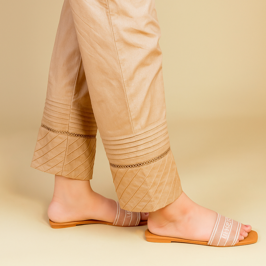COTTON CAPRI LOOKED PINTEX TROUSER