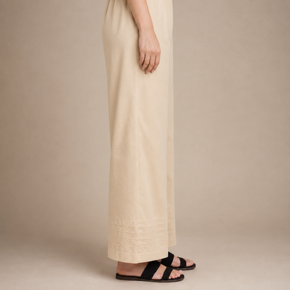 Soft Cotton Bottom Pintuck Palazzo For Women | Ladies Summer Pintuck Palazzo Pants.