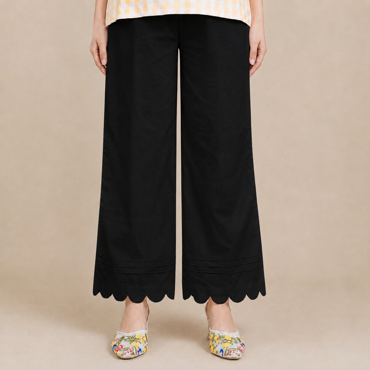 Soft Cotton Cutwork Palazzo For Women | Ladies Summer Cutwork Palazzo Pants