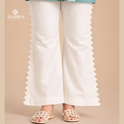 Soft Cotton Designer Bellbottom Pants | Comfortable Summer Cotton Bellbottom Trouser for Ladies