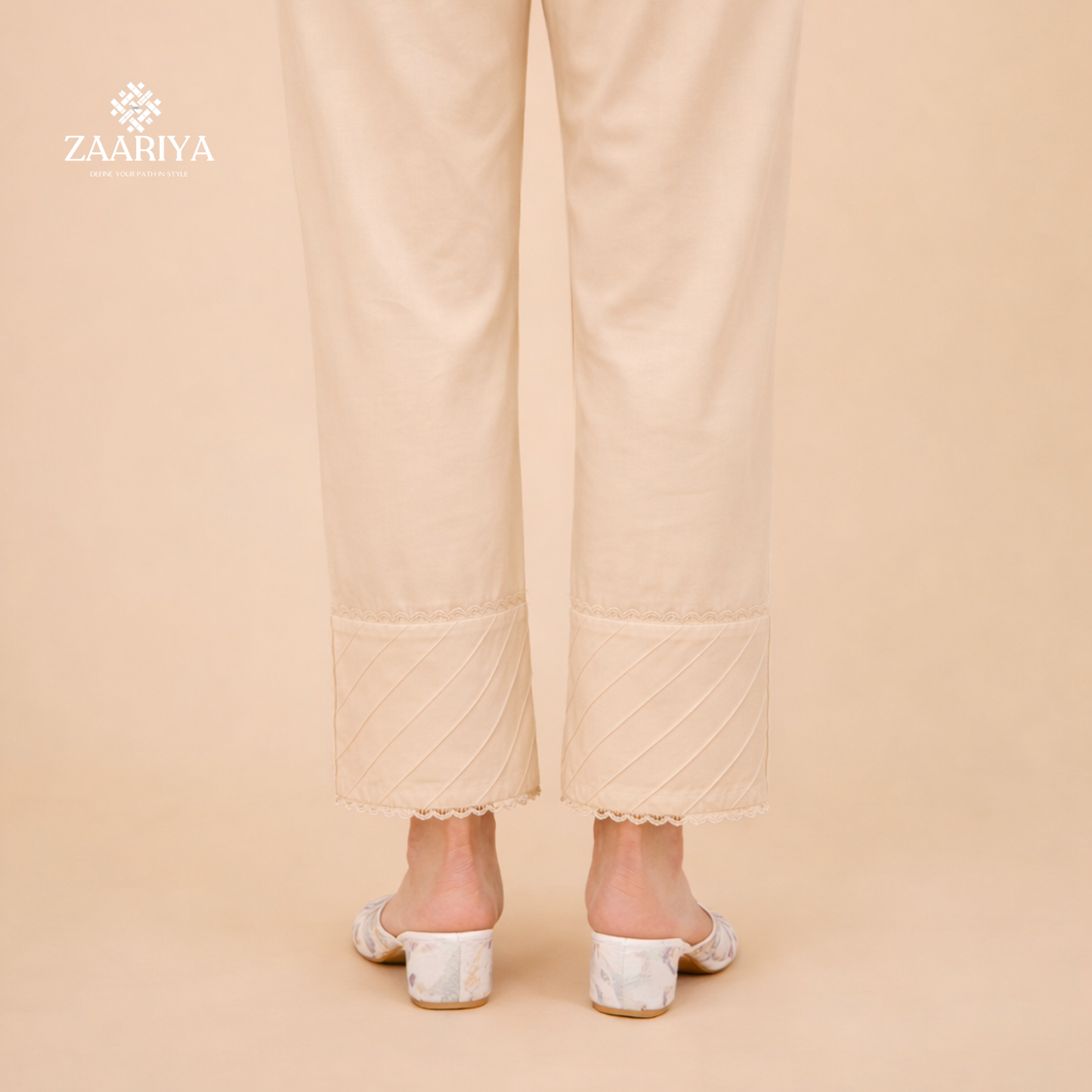 Soft Cotton Women Straight Pintuck Trouser Pakistan | Ladies Summer Pants