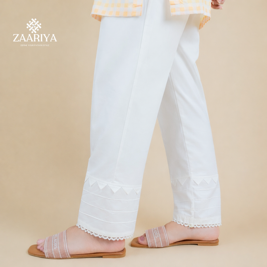 Soft Cotton Women Samosa Pintuck Trouser | Ladies Summer Pants For Offices & Casual Wears.